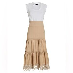 Veronica Beard Amaia Eyelet Midi Dress - Size Medium